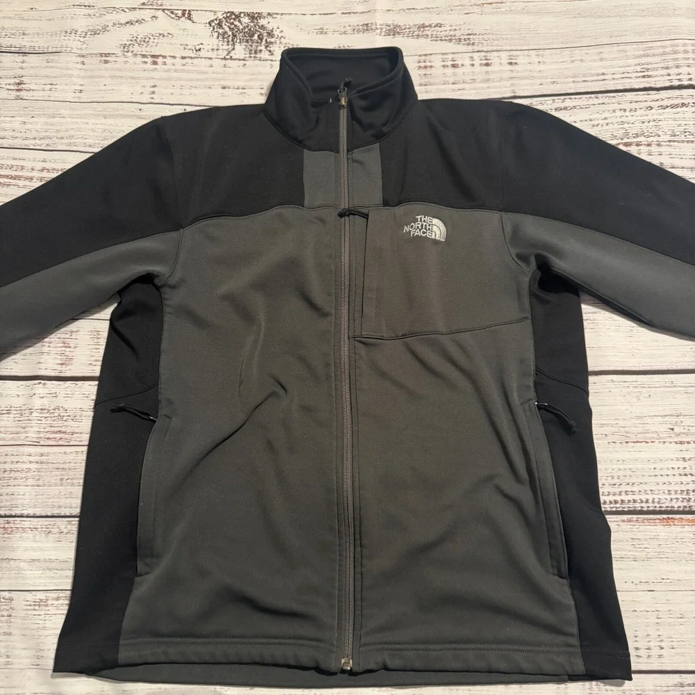 The‎ North Face TKA Stretch Full-Zip Jacket Black and Gray Men's Size Medium